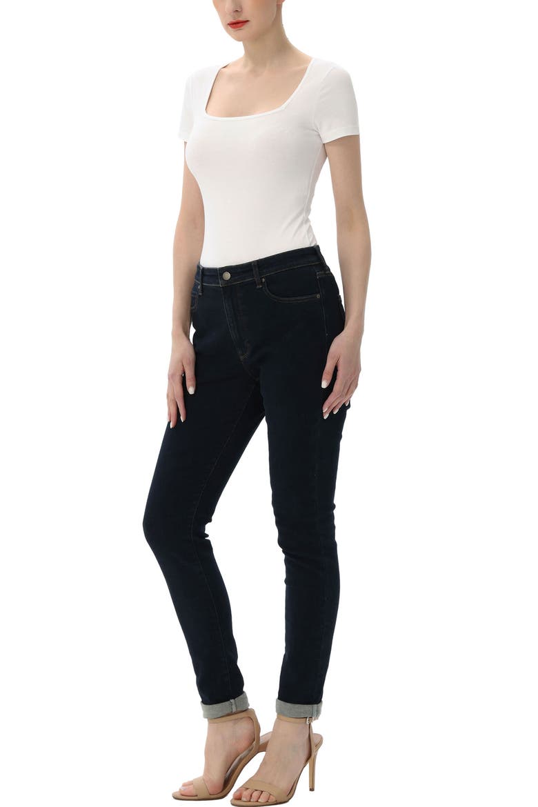 Women's Square Neck Basic Bodysuit, Alternate, color, White
