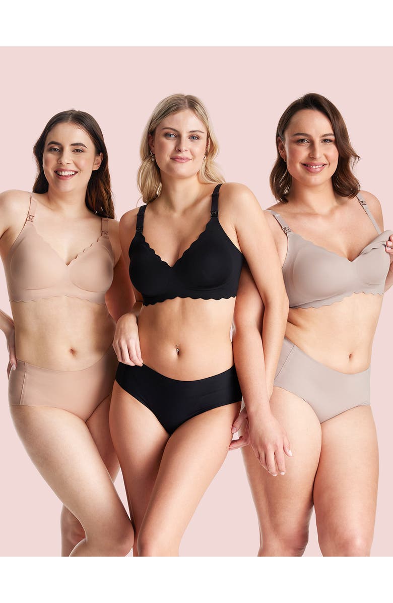 Momcozy YN46 Floral Nursing Bra, Alternate, color, Black