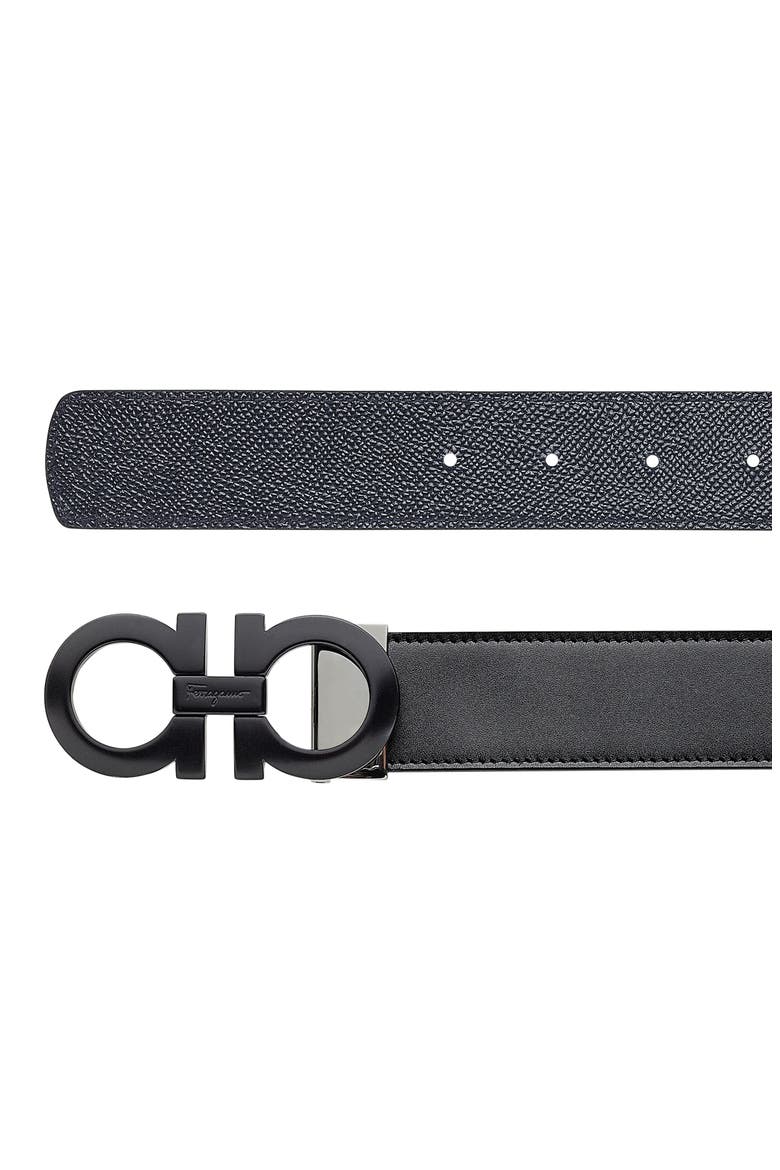 Salvatore Ferragamo Reversible Leather Belt, Alternate, color, NERO ULTRAMARINE