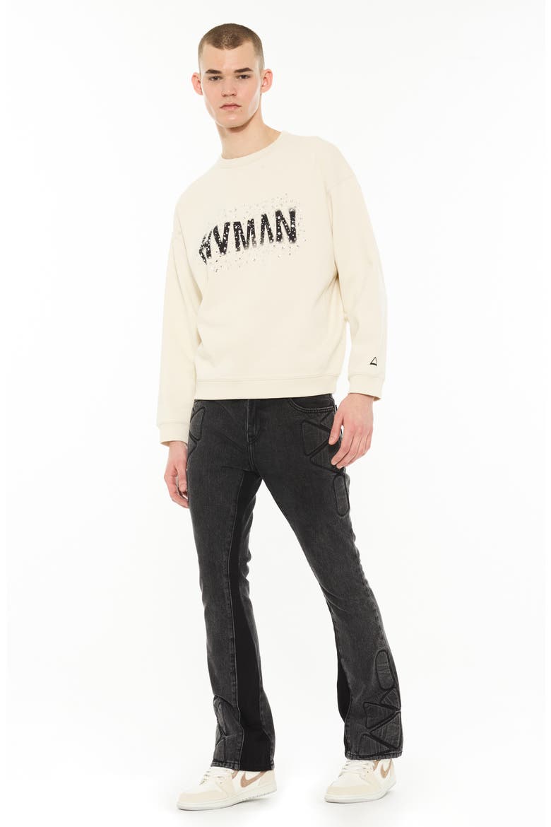Graphic Logo Crewneck Sweatshirt, Alternate, color, WINTER WHITE
