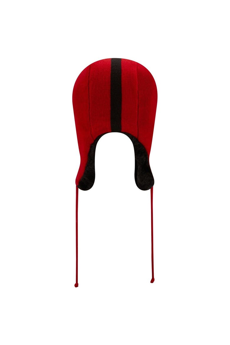 Men's New Era Scarlet/Black Nebraska Huskers Helmet Head Trapper Knit Hat, Alternate, color, Scarlet