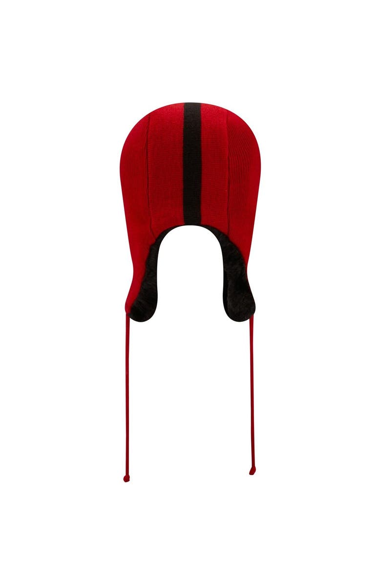 New Era Men's New Era Scarlet/Black Nebraska Huskers Helmet Head Trapper Knit Hat, Alternate, color,