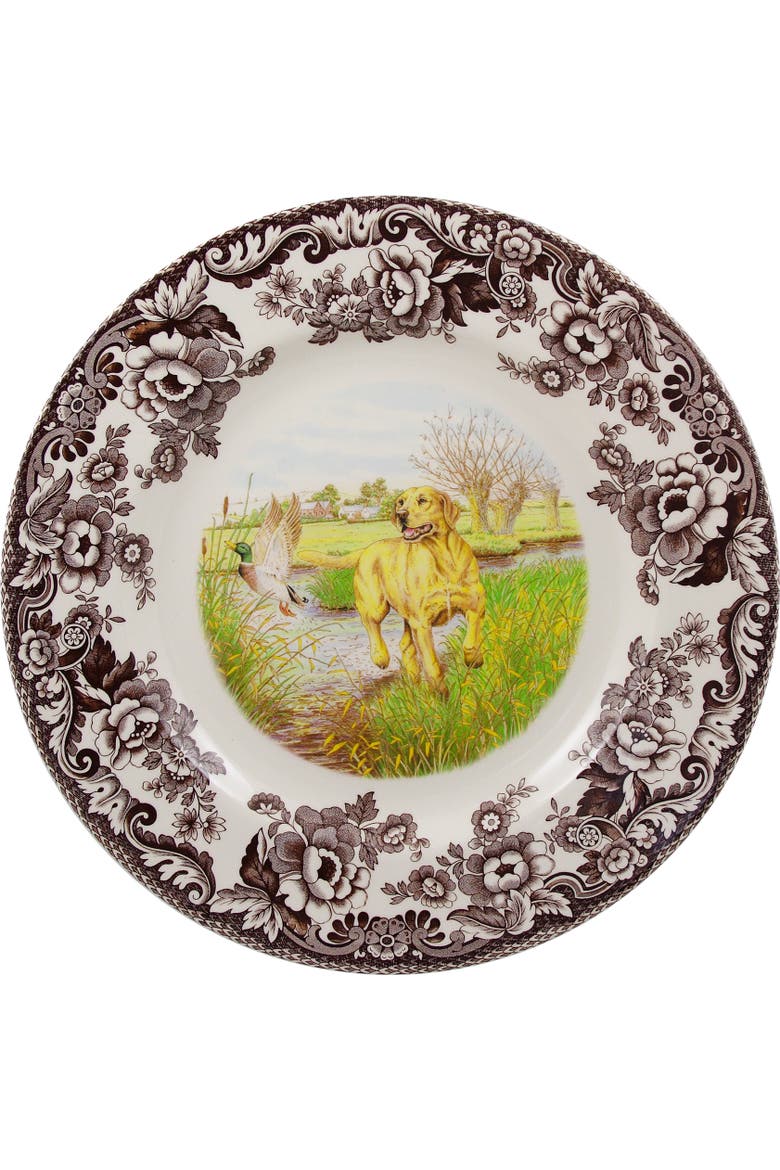 Woodland Hunting Dogs 10.5" Dinner Plate, Main, color, Yellow Labrador