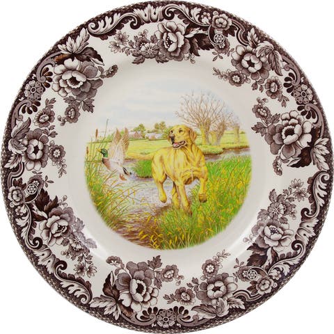 Woodland Hunting Dogs 10.5" Dinner Plate