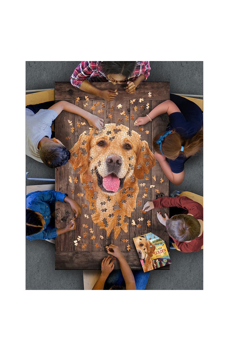 Madd Capp I Am Golden 550 Piece Puzzle Dog Shaped Animal Jigsaw, 24 X 32", Alternate, color, Multicolored