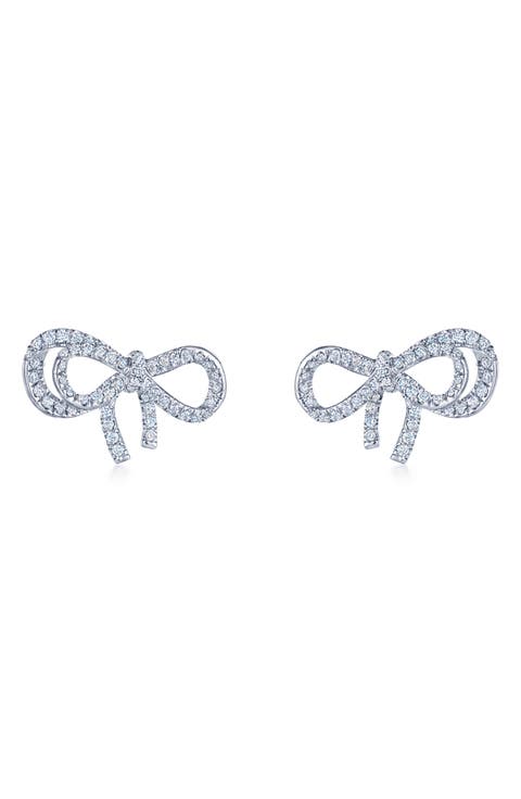 Ribbon Diamond Bow Earrings
