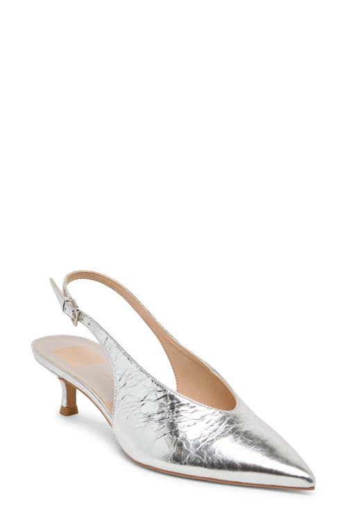 Dolce Vita Alenna Slingback Pointed Toe Kitten Heel Pump In Metallic