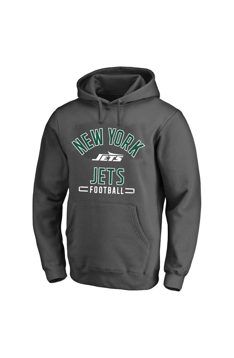 FANATICS Men's Fanatics Heather Charcoal New York Jets Big & Tall Pullover Hoodie, Main, color, Heather Charcoal