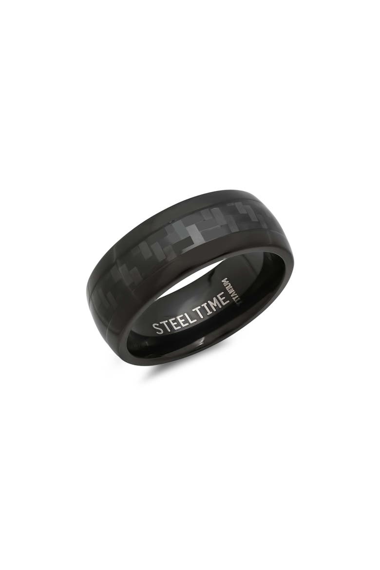Men's Titanium Ring, Main, color, BLACK
