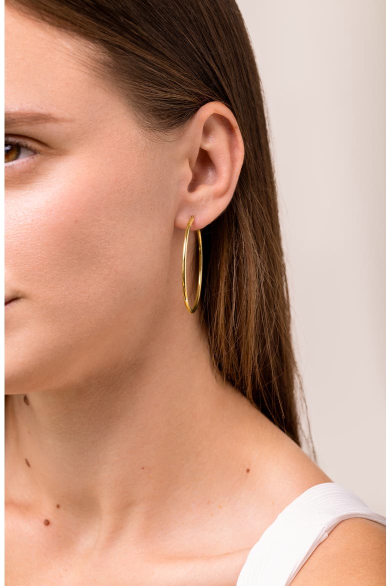 14K Gold Hoop Earrings, Alternate, color, YELLOW GOLD