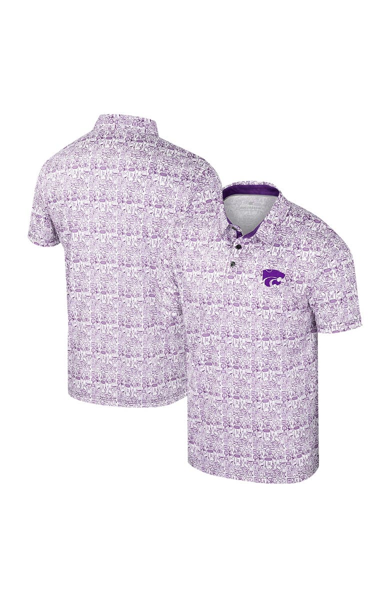 COLOSSEUM Men's Colosseum Purple Kansas State Wildcats It's Time! Allover Print Polo, Main, color, Purple