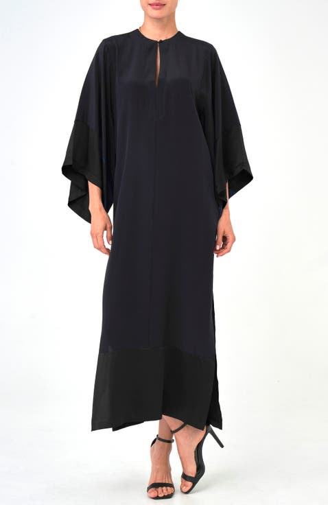 Wide Sleeve Silk Tunic Dress