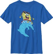 SpongeBob SquarePants Boy's SpongeBob SquarePants Cool Surfing Waves Graphic T-Shirt