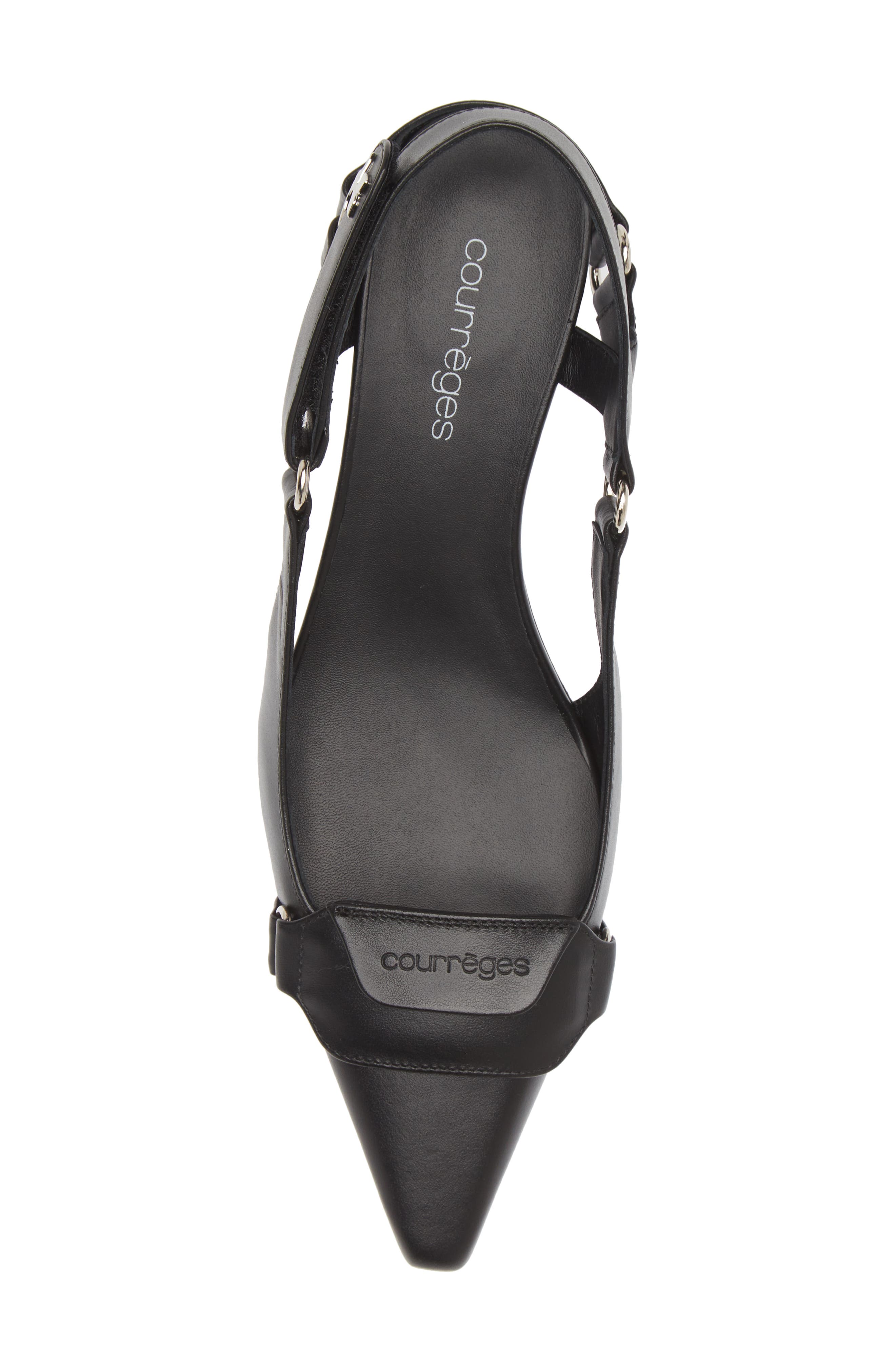 Courrèges Racer Leather Slingback Pump, Alternate, color, 