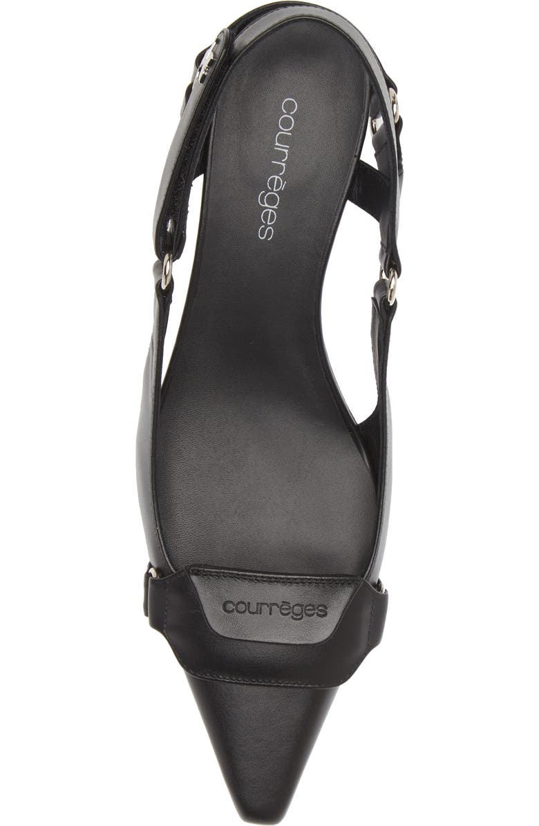 Courrèges Racer Leather Slingback Pump, Alternate, color,