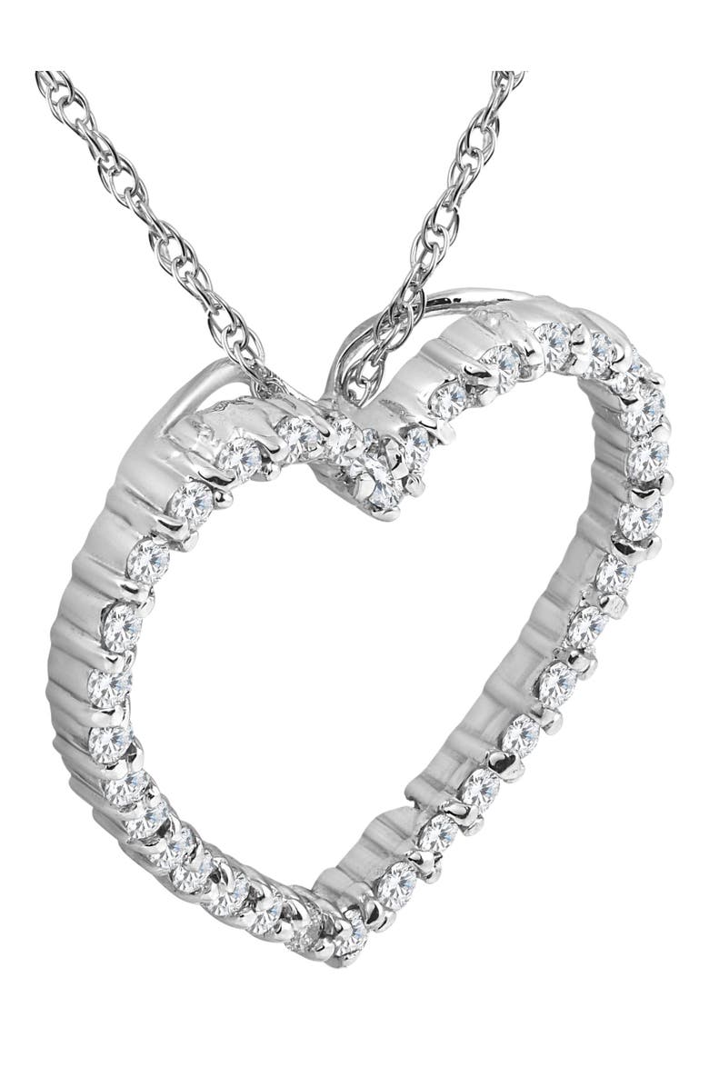 Bliss Diamond 10K Gold 1/2ct Lab Grown Diamond Heart Pendant 18" Necklace, Alternate, color, 