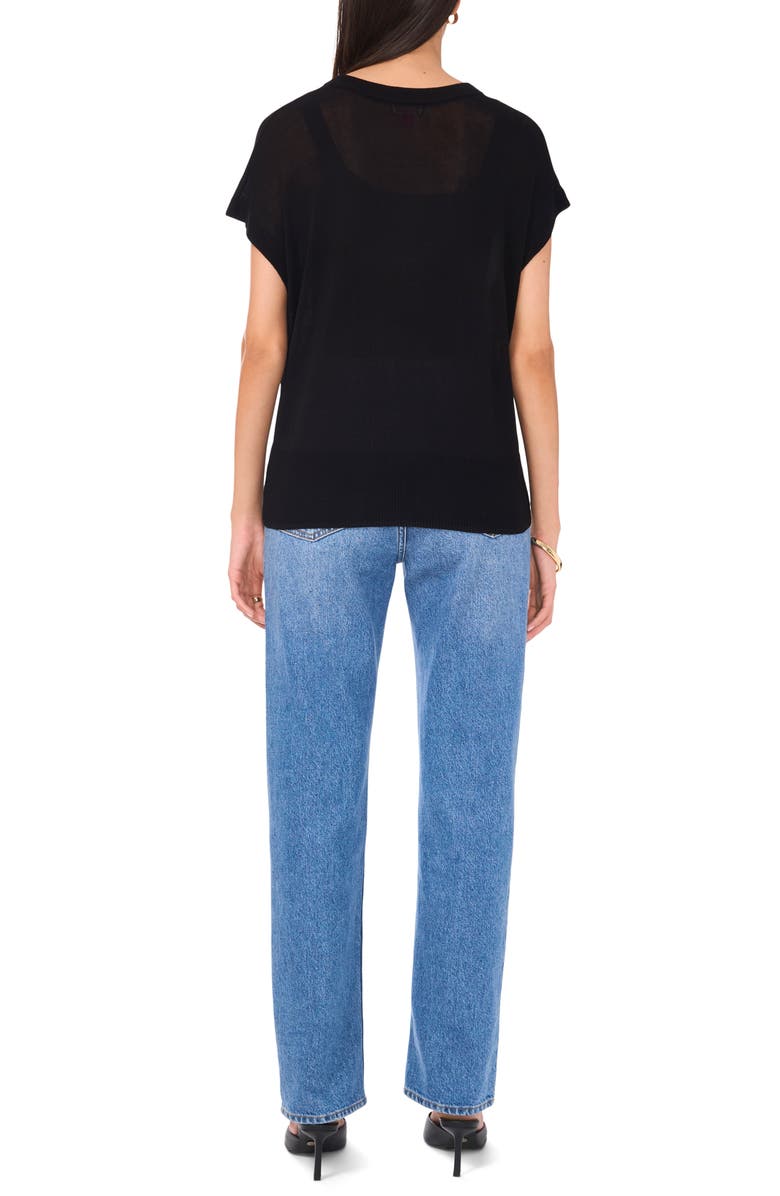 Vince Camuto Short Sleeve V-Neck Sweater, Alternate, color,