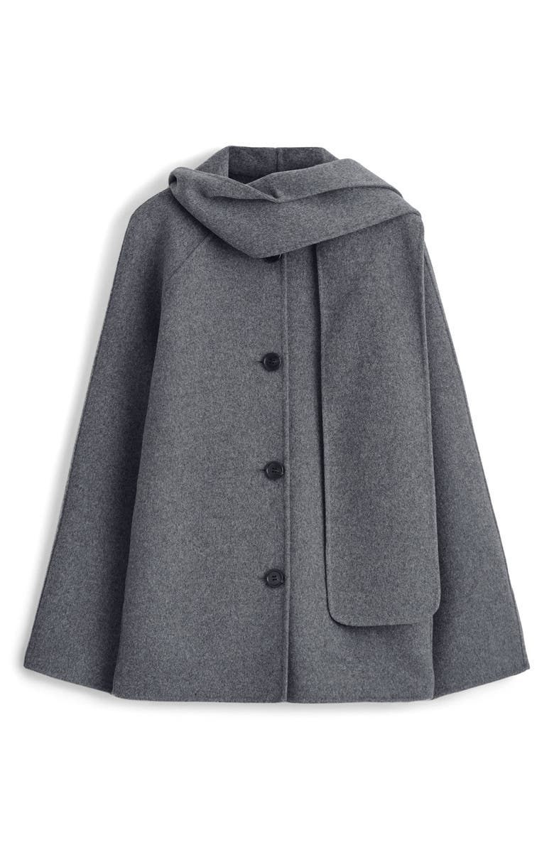 COS Chop Double Face Wool Blend Scarf Jacket, Alternate, color, Grey Medium Dusty