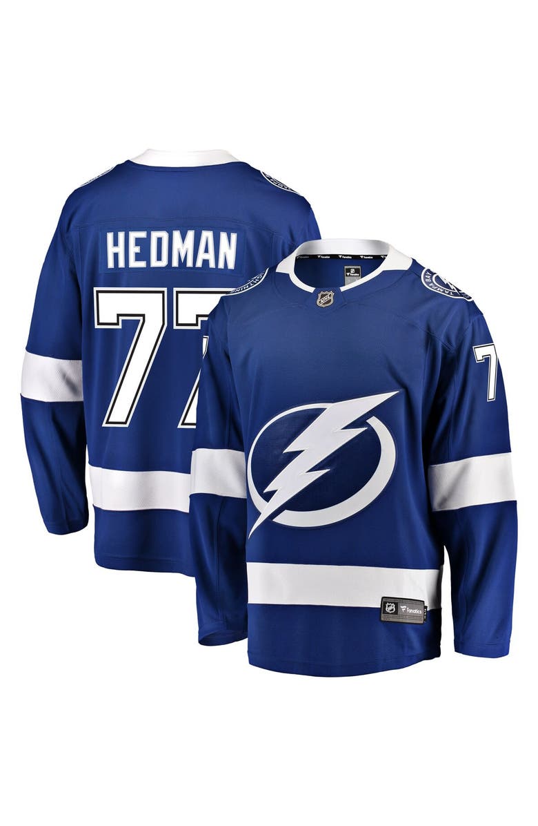 FANATICS Men's Fanatics Branded Victor Hedman Blue Tampa Bay Lightning Home Premier Breakaway Player Jersey, Main, color, 