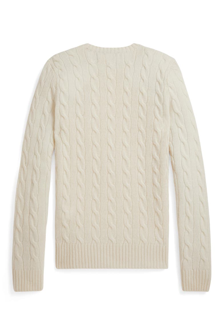Cable Wool & Cashmere Crewneck Sweater, Alternate, color, AUTHENTIC CREAM