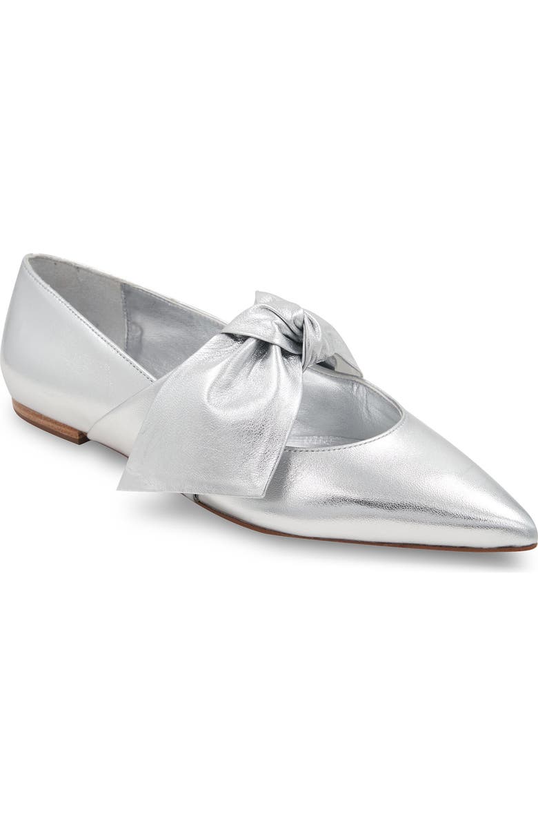 BCBGMAXAZRIA Prely Pointed Toe Flat, Main, color, Silver