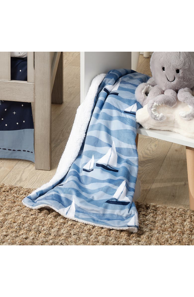 Lambs 
Ivy Little Skipper Soft Luxury Nautical Sailboat Fleece Baby Blanket, Alternate, color, Blue