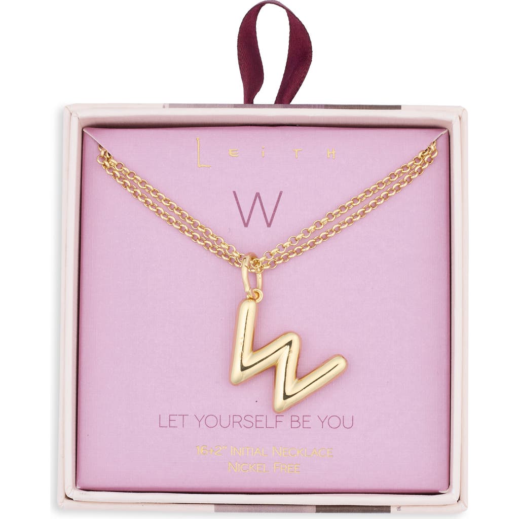 Leith Lowercase Initial Bubble Pendant Necklace In Gold