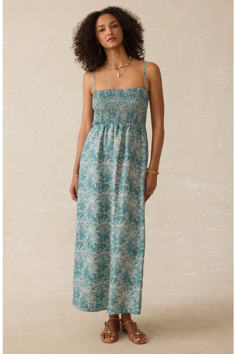 Sunrise Smocked Linen Sundress, Alternate, color, MAUI TROPICS