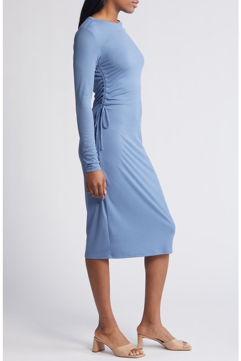 Phine Long Sleeve Rib Jersey Dress, Alternate, color, CORONET BLUE