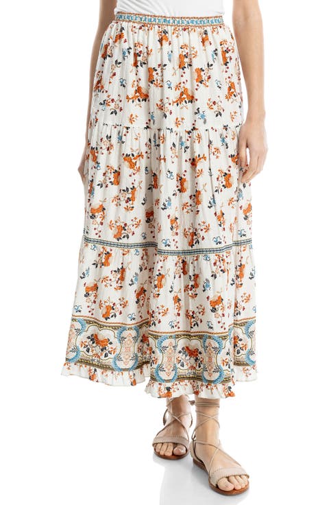 Floral Tiered Maxi Skirt