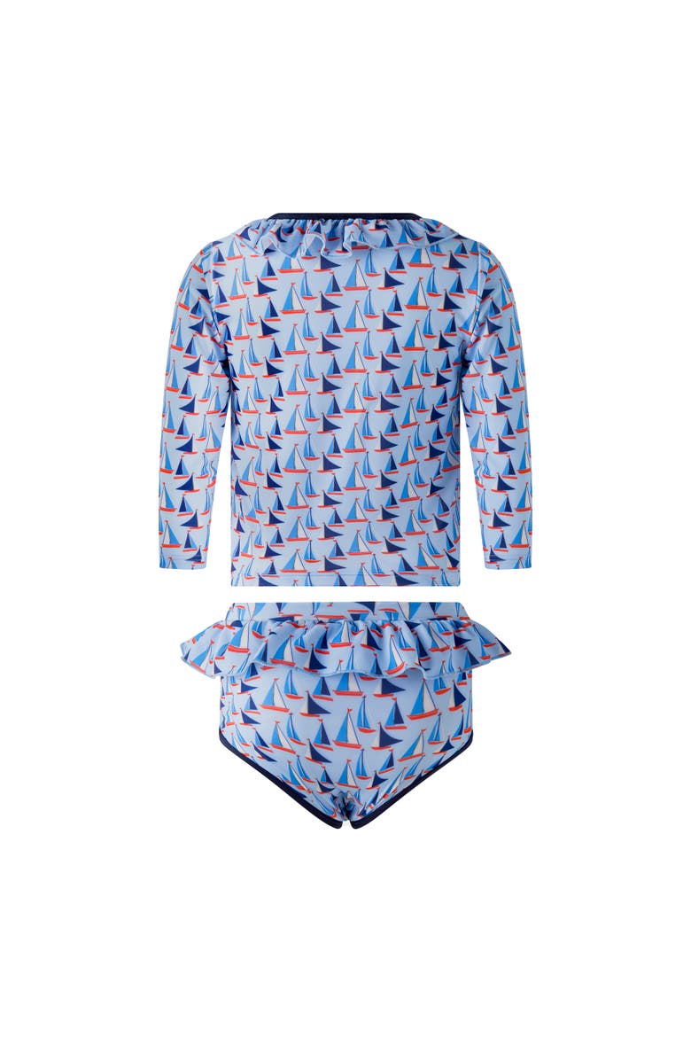 Sailboat Rashguard Set, Alternate, color, Blue