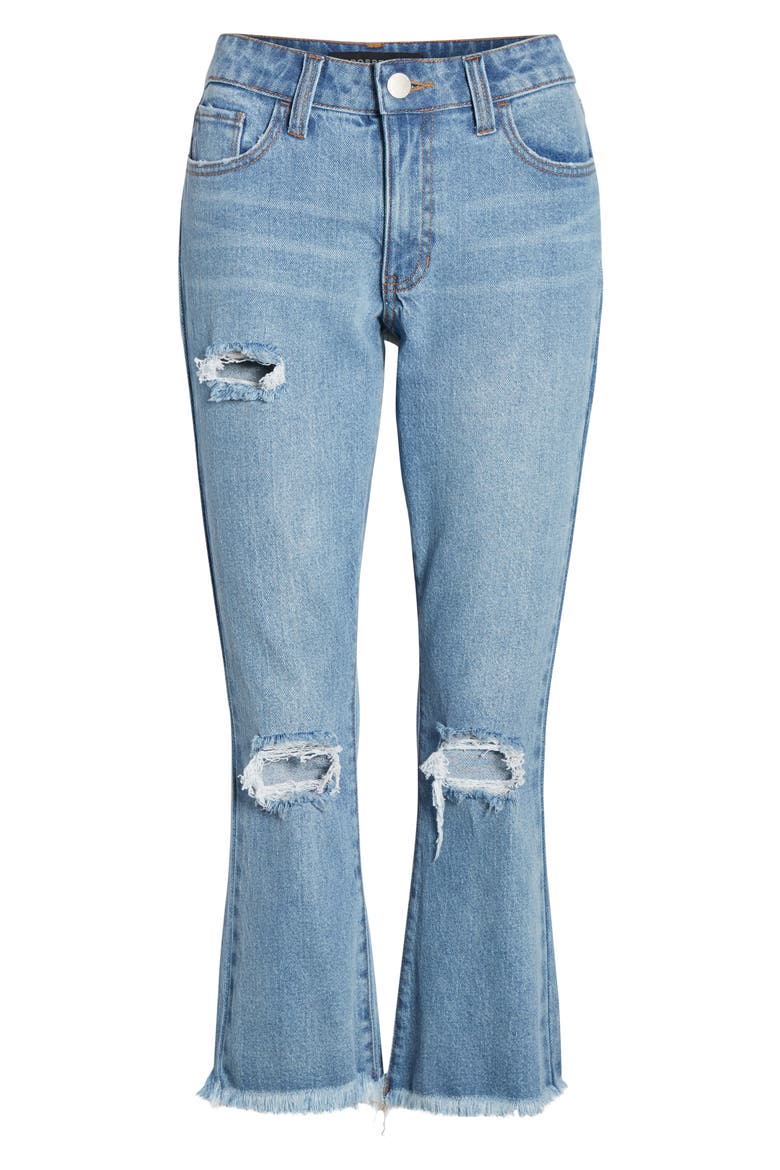 Ripped Crop Flare Jeans, Alternate, color, MEDIUM WASH