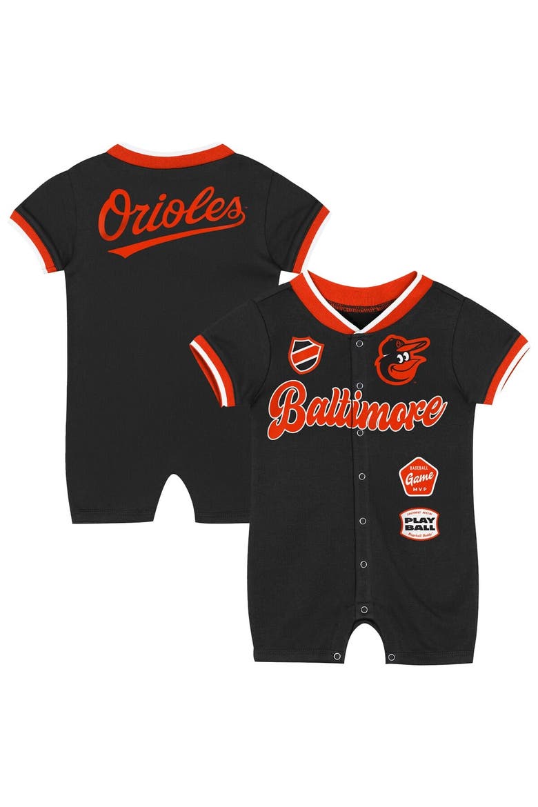 Infant Outerstuff Black Baltimore Orioles Pinch Coverall, Main, color, Black