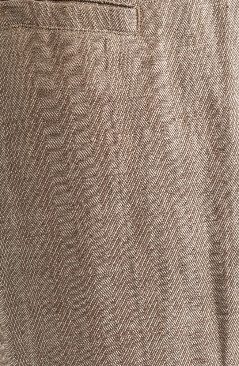 Bugatchi Linen Herringbone Chinos, Alternate, color, Tobacco