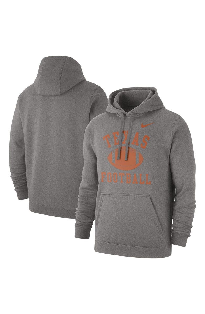 Nike Men's Nike Heathered Gray Texas Longhorns Football Club Pullover Hoodie, Alternate, color, 