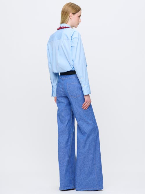 Callas Milano Lyn Tassel Collar Shirt In Blue