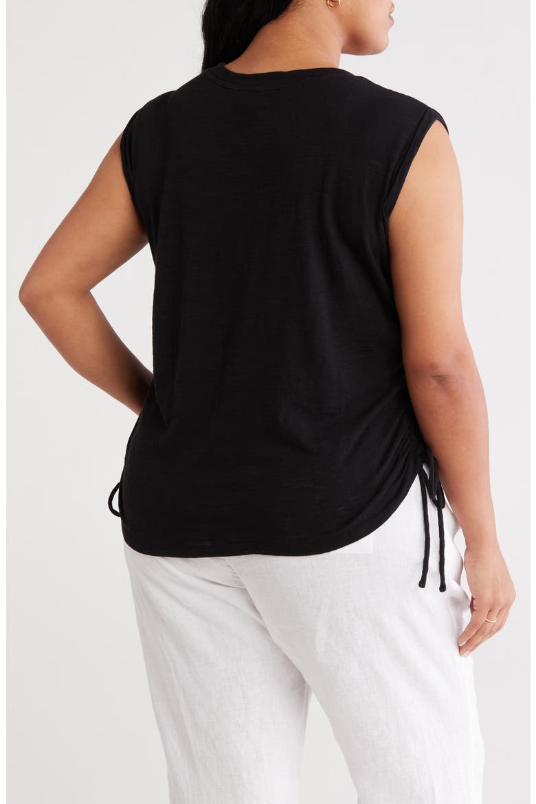 Cinched Tank, Alternate, color, BLACK
