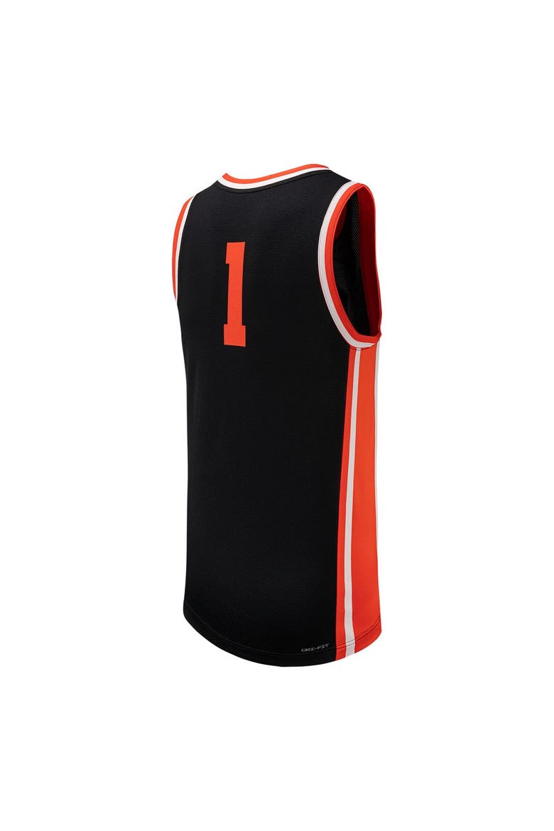 Men's Nike #1 Black Oregon State Beavers Replica Basketball Jersey, Alternate, color, Black