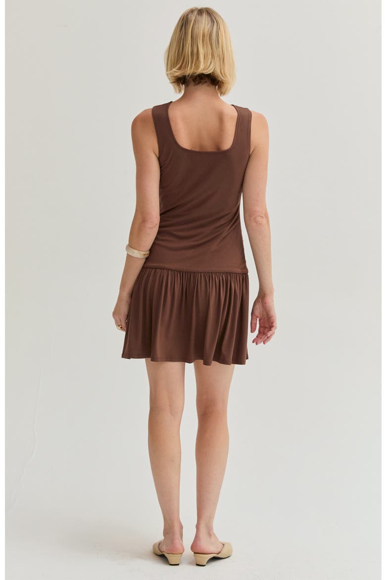Ruched Knit Mini Dress, Alternate, color, Brown