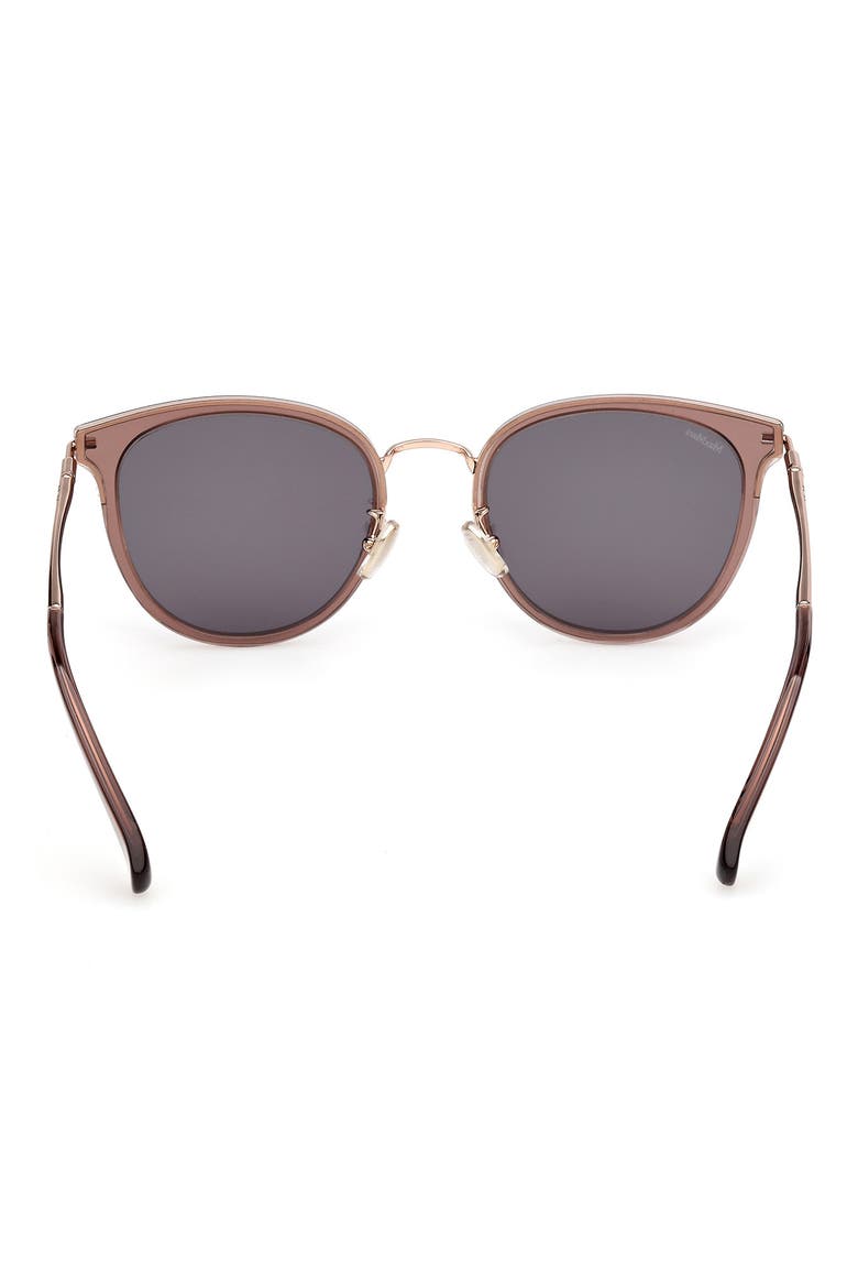 55mm Round Sunglasses, Alternate, color, SHINY DARK BROWN / SMOKE