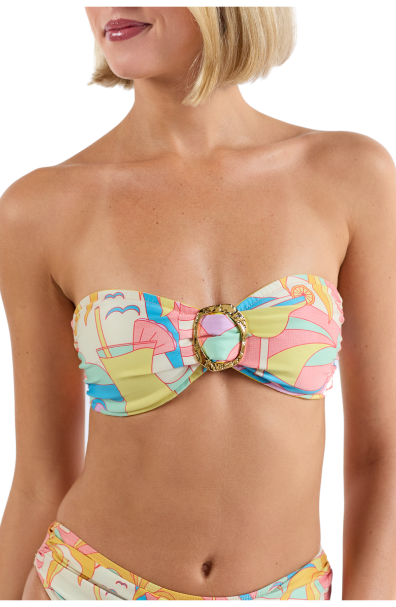 Kenny Flowers The Paradiso - Gold Ring Bandeau Bikini Top, Main, color, Yellow