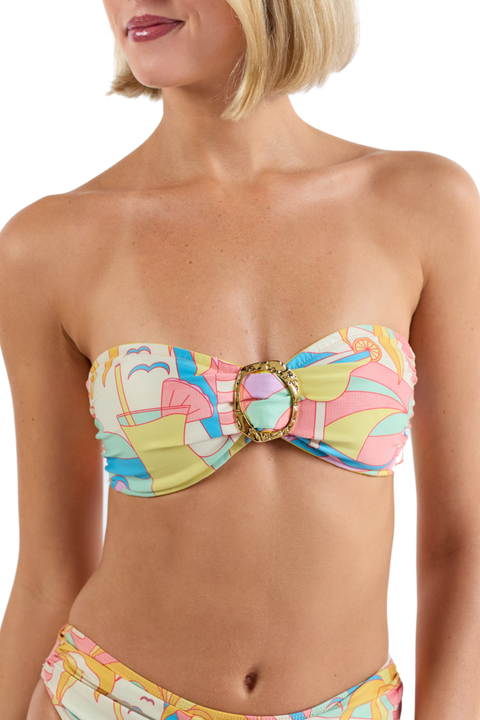 The Paradiso - Gold Ring Bandeau Bikini Top