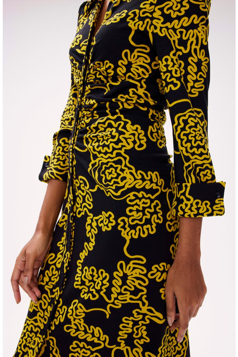 Sheska Floral Shirtdress, Alternate, color, LINE DRAWING