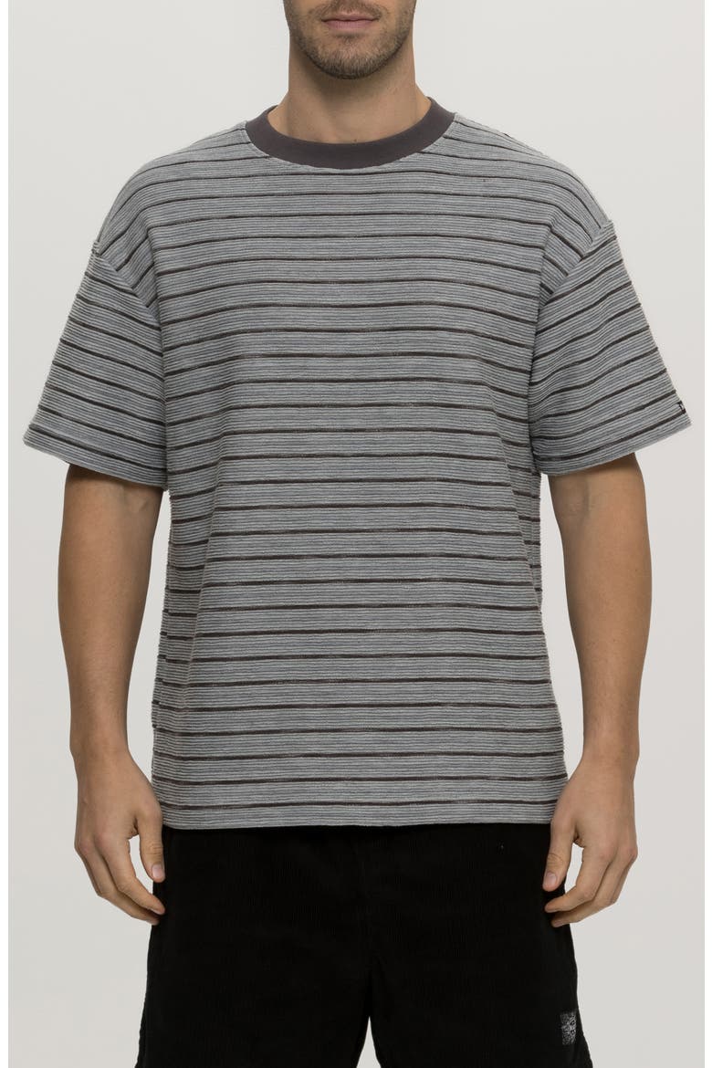 Dobby Days Oversize Stripe T-Shirt, Main, color, IRON