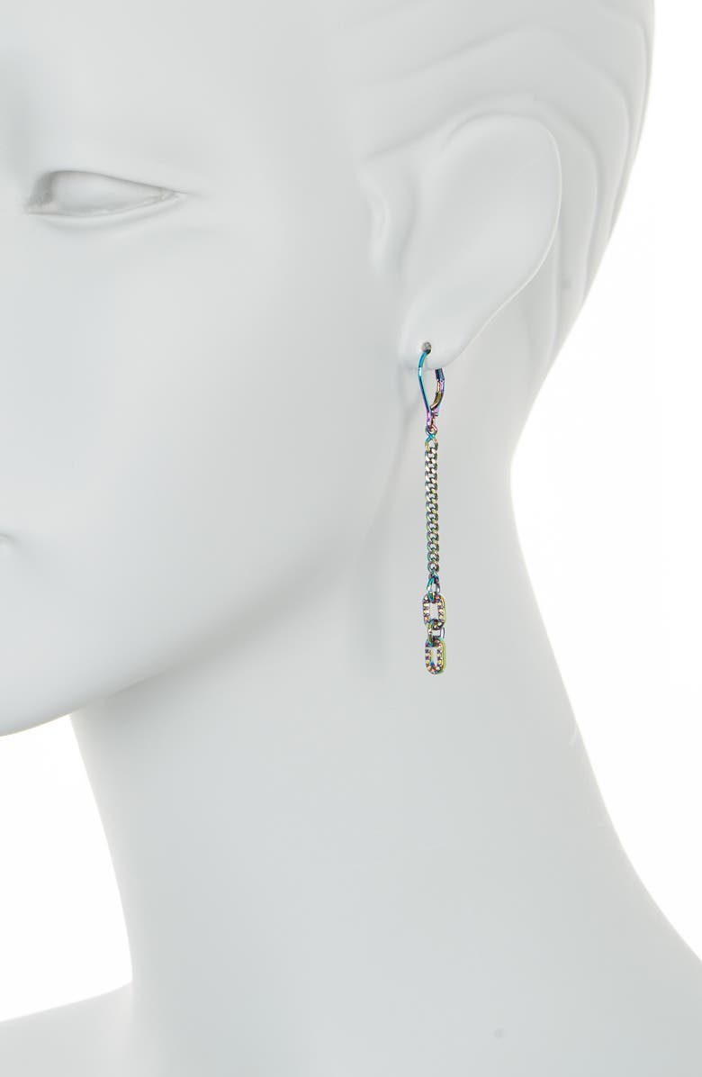 KARL LAGERFELD PARIS Linear Chain Drop Earrings, Alternate, color, 