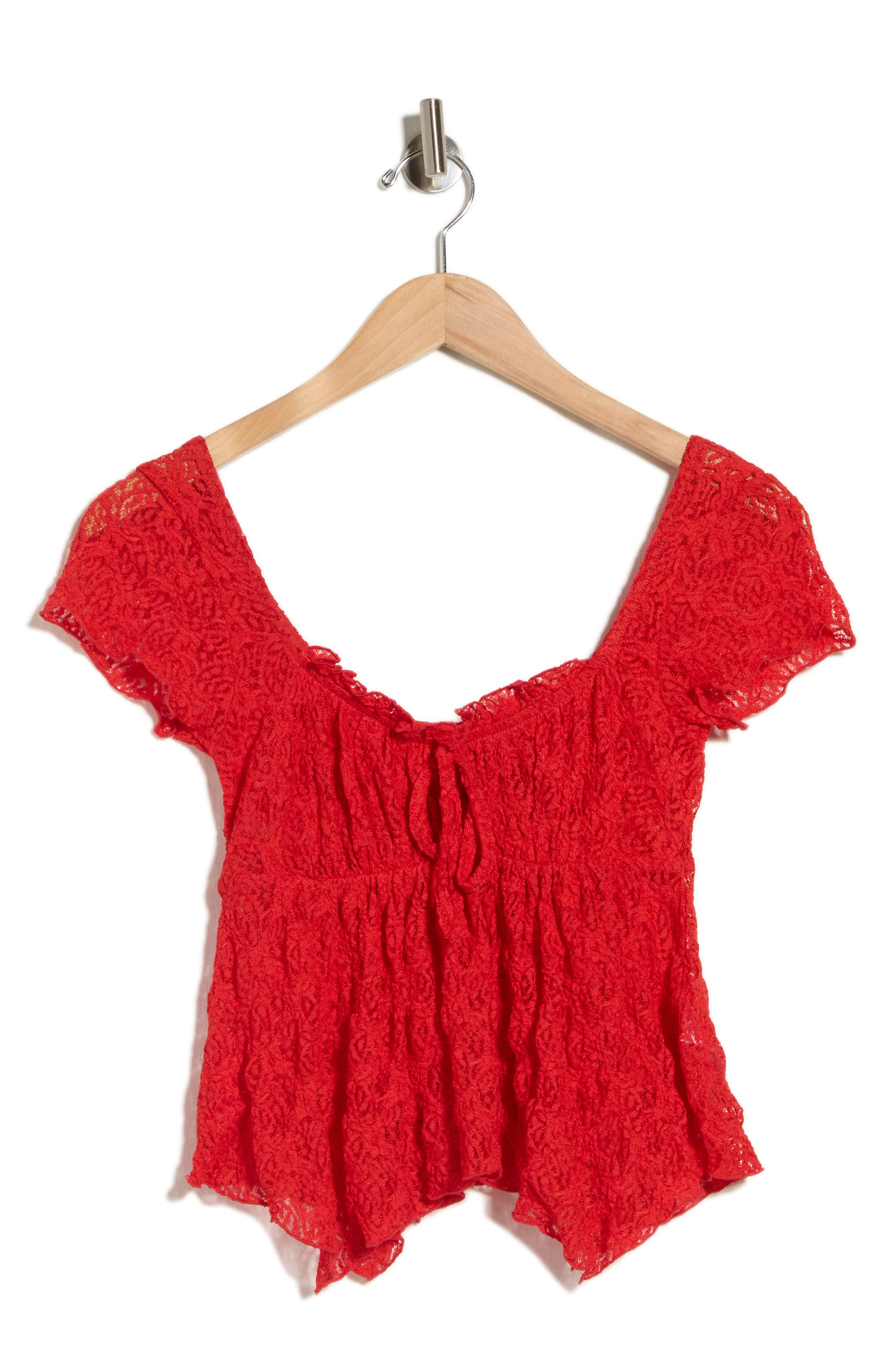Piper Asymmetric Hem Stretch Lace Top