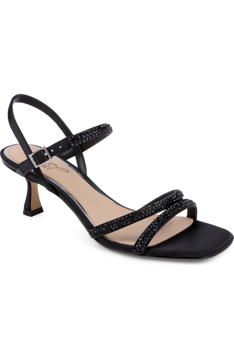 Jewel Badgley Mischka Zianna II Sandal, Main, color, Black Satin