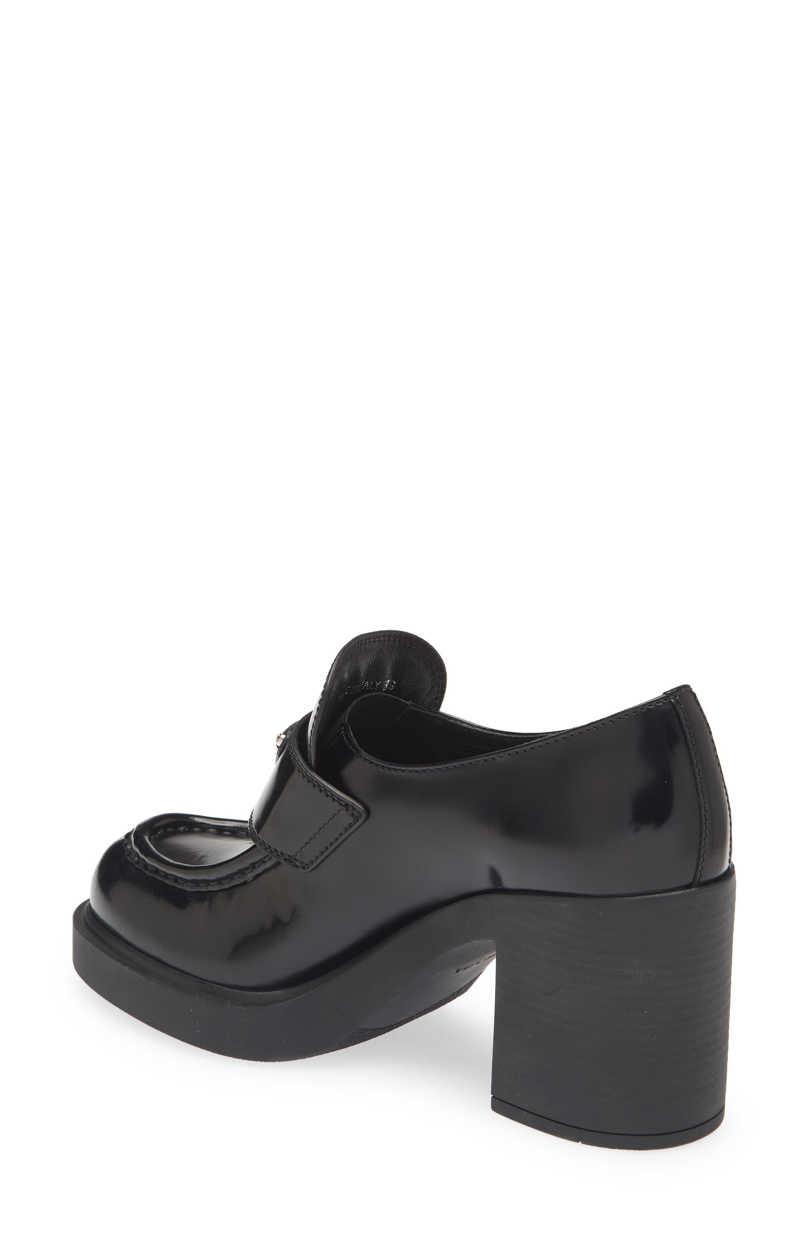 Prada Chocolate Platform Loafer, Alternate, color, 