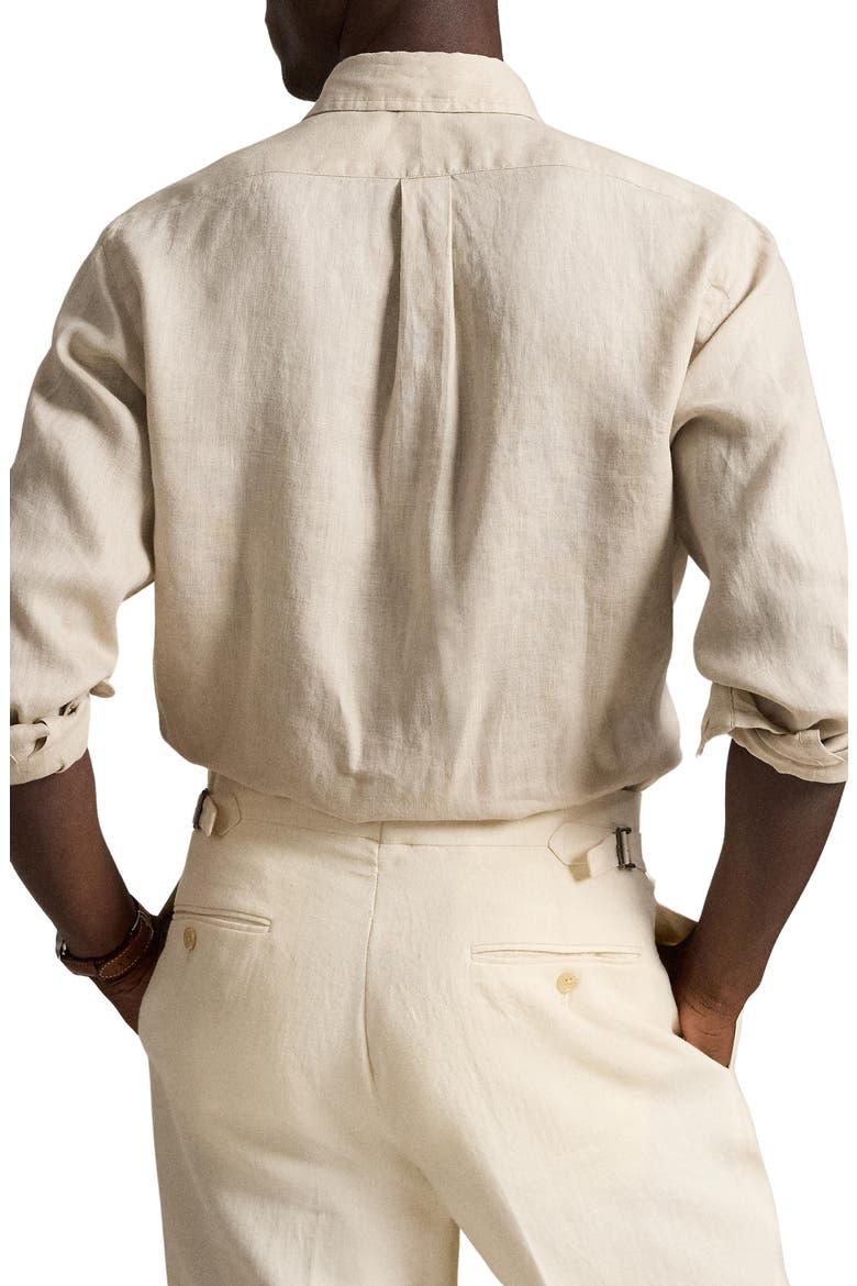 Classic Fit Linen Button-Down Shirt, Alternate, color, STONEWARE GREY