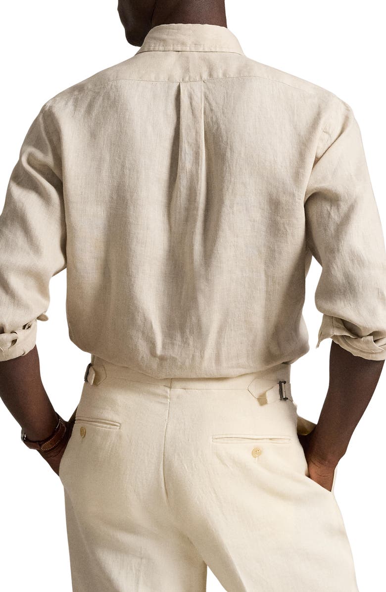 Polo Ralph Lauren Classic Fit Linen Button-Down Shirt, Alternate, color, Stoneware Grey